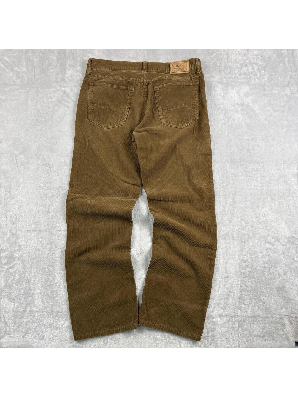 Polo Ralph Lauren Hampton Straight Corduroy Pants Mens Brown Fit 32x28 Classic